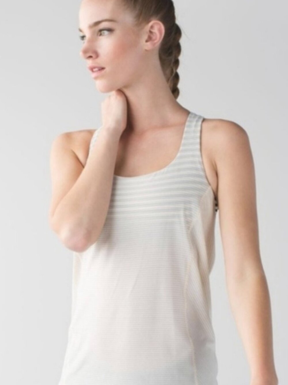 Lululemon WILD Tank Strappy Back Orange Black White Size 6 Built-In Bra - Picture 3 of 14